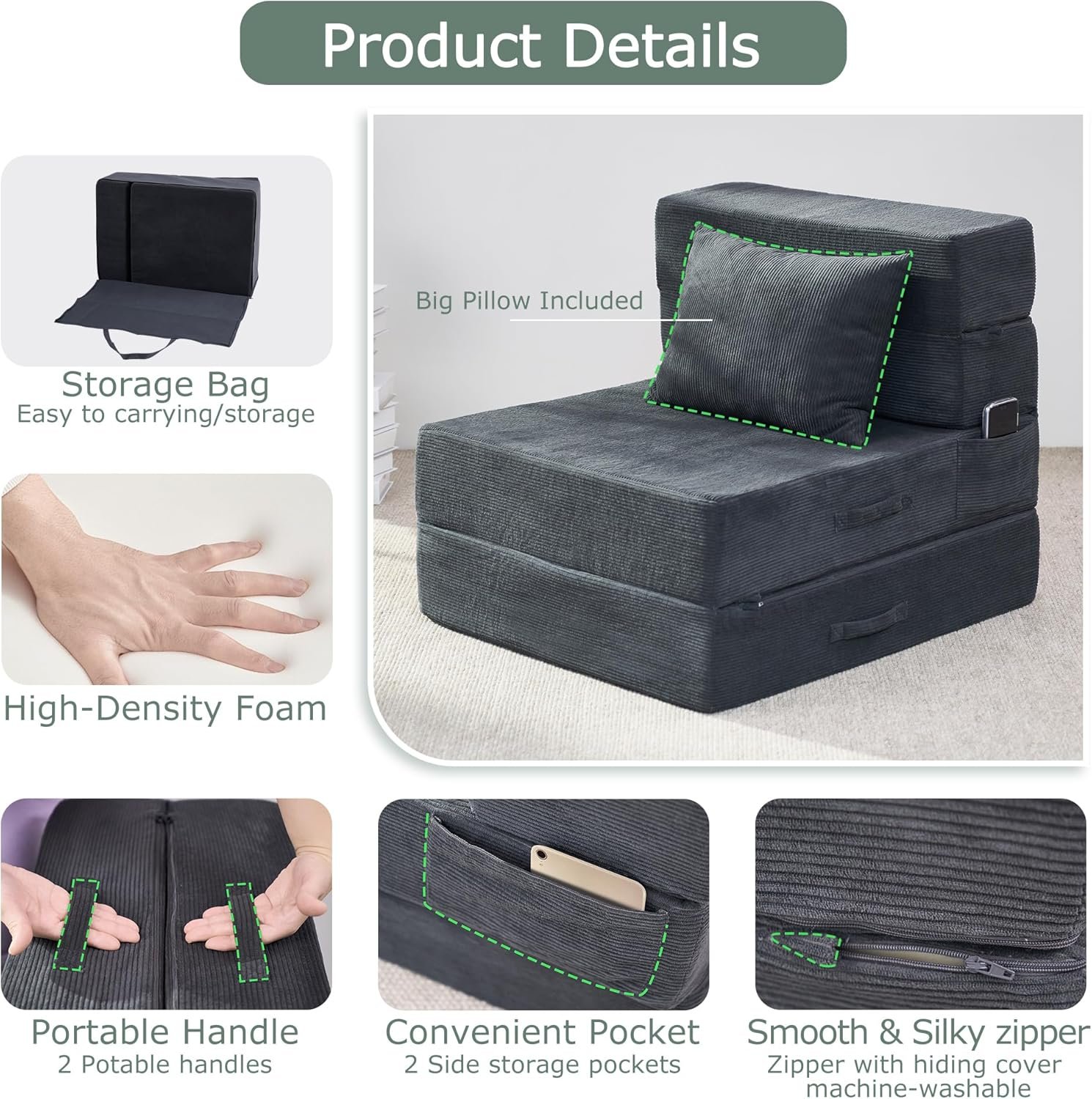 Multi-functional folding sofa - 图片 4